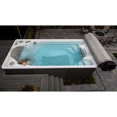 Feltekerhető termotető úszómedence – Hydropool 19' (236x558 cm), szürke