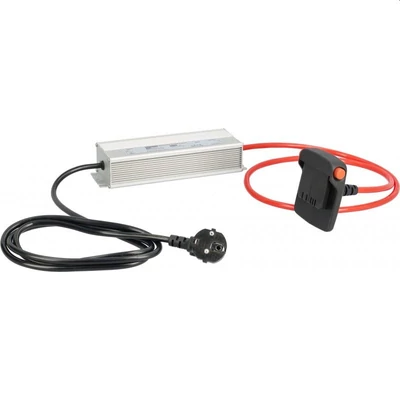 Geyser tápegység fekete és piros kábellel, AC 220V bemenettel és DC 21V kimenettel